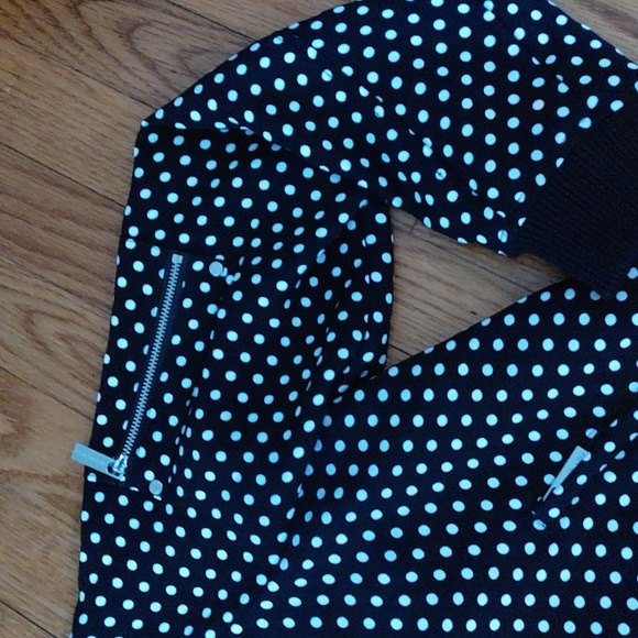 Michael Kors Black and White Polka Dot Bomber Jacket - Picture 6 of 11